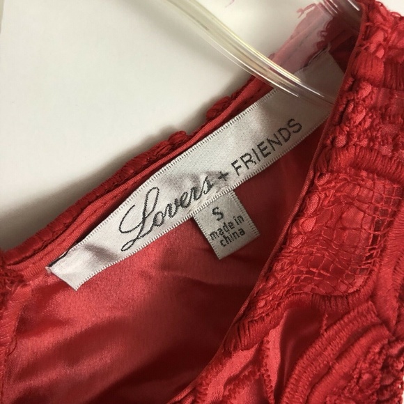Lovers + Friends Caspian Mini Dress Small Coral - Picture 4 of 8